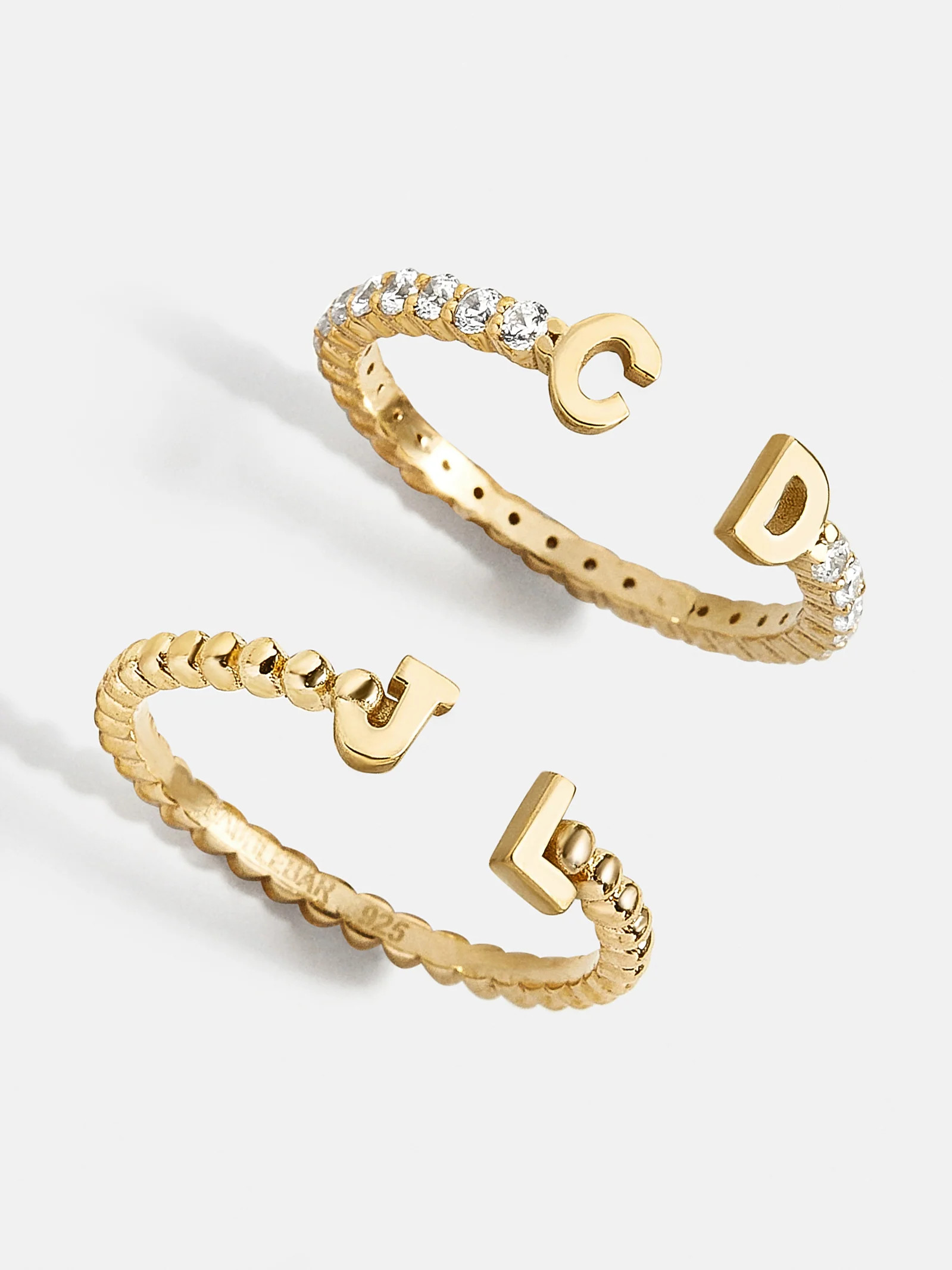 18K Gold Double Initial Custom Ring - Gold | BaubleBar (US)
