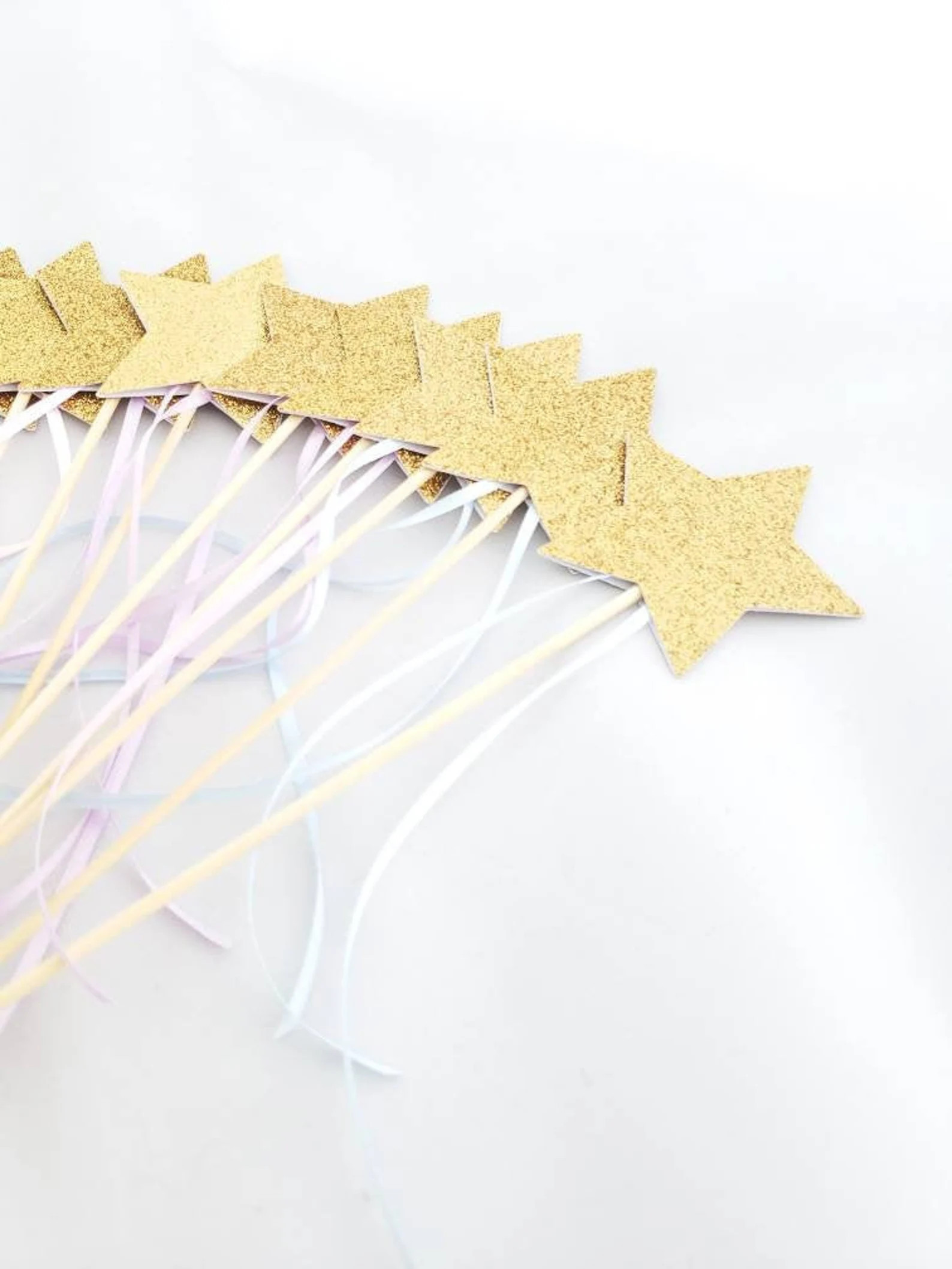 Pastel GOLD Glitter Star Wands -Gold Star Wands - Princess Wand - Glitter Star  Ribbon Wand - Pri... | Etsy (Global)