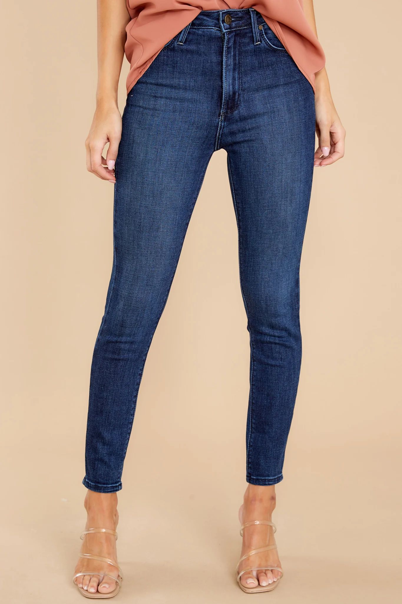 Downtown Nights Dark Wash Skinny Jeans | Red Dress 