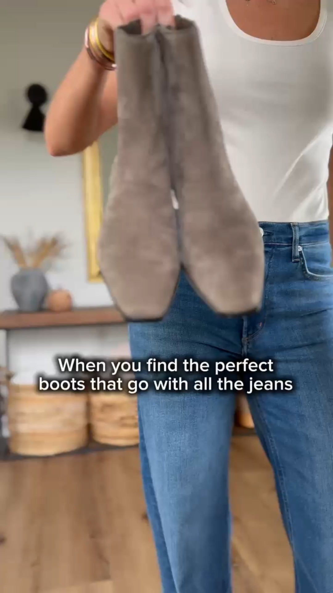 The shape of these boots is perfect for all jeans!
They’re sold out in the taupe color, but Steve Madden has a ton of other great options  

#LTKStyleTip #LTKOver40 #LTKShoeCrush