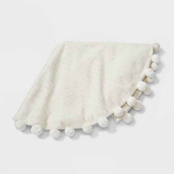 48in Pom Pom Christmas Tree Skirt Ivory - Wondershop™ | Target