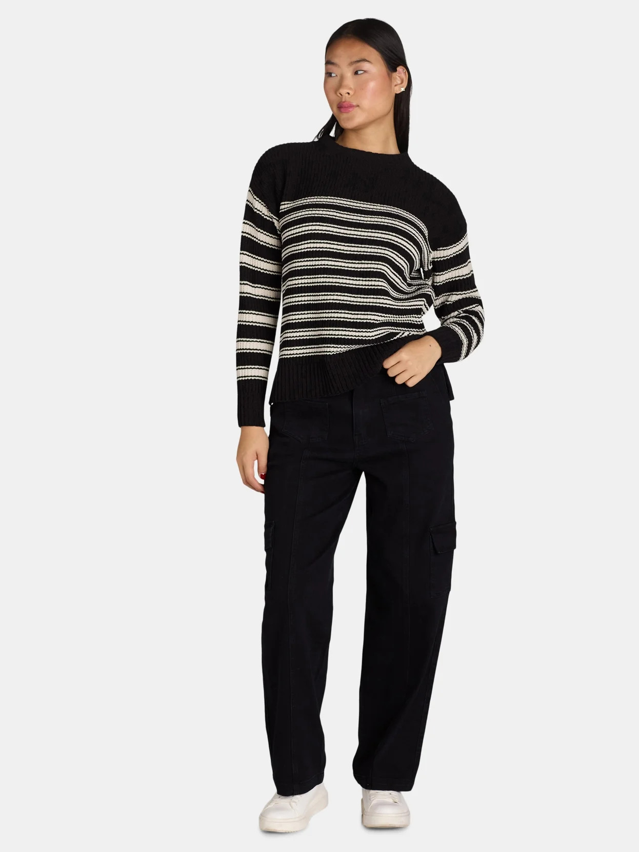 Time and Tru Women's Chenille Pullover Sweater with Long Sleeves, Sizes XS-XXXL | Walmart (US)