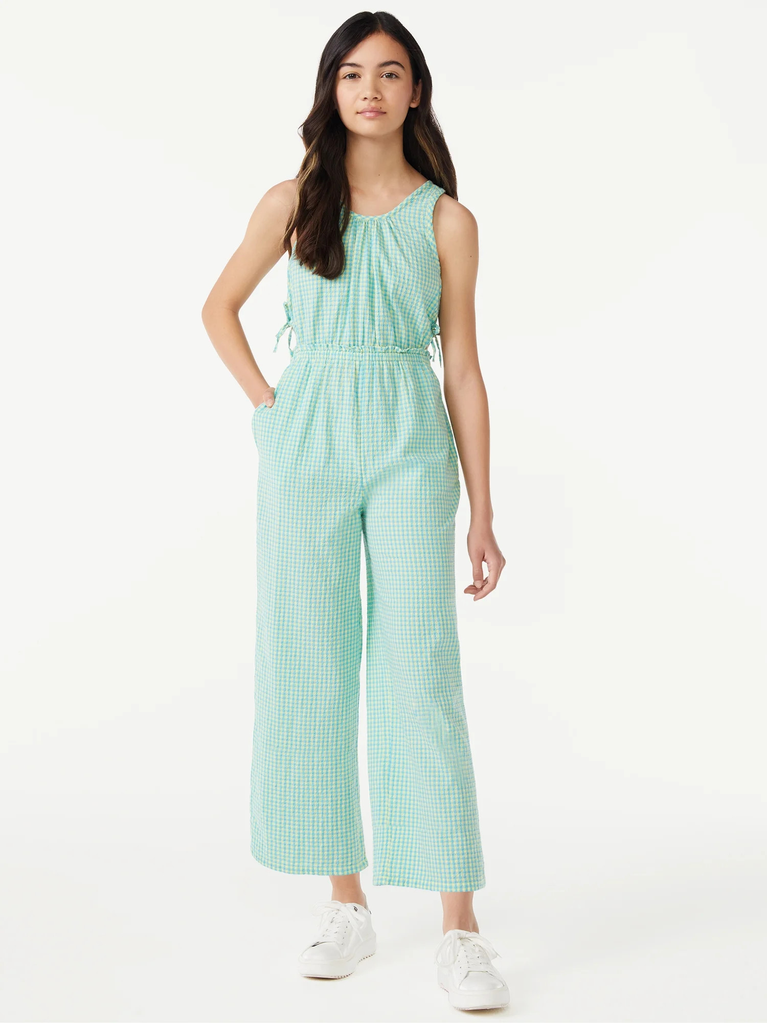 Free Assembly Girls Sleeveless Cutout Jumpsuit, Sizes 4-18 | Walmart (US)