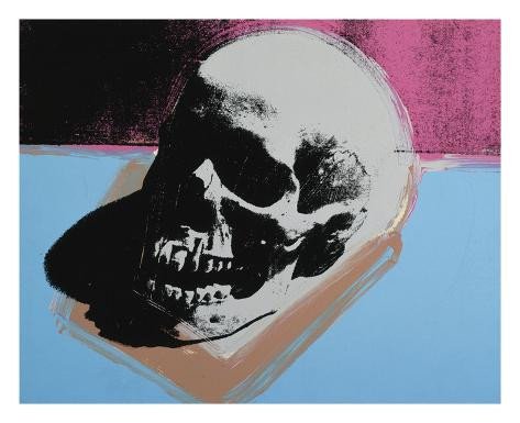 Art Print: Warhol's Skull, 1976 (white on blue and pink), 22x27in. | Allposters.com