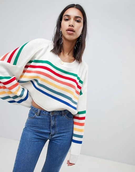 Out of stockPrettyLittleThing Rainbow Stripe SweaterMORE FROM: | ASOS US