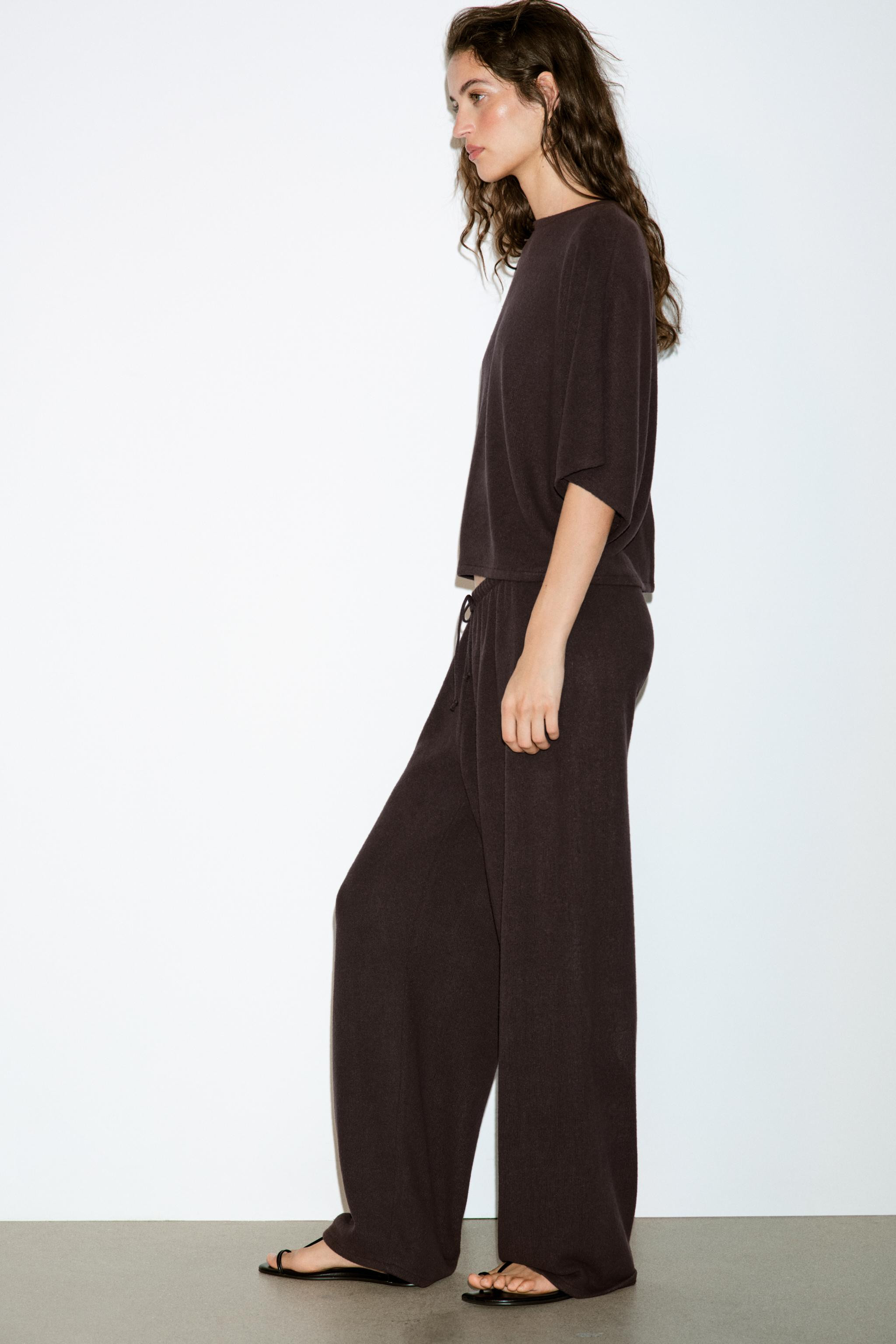 RUSTIC WIDE-LEG TROUSERS | Zara UK