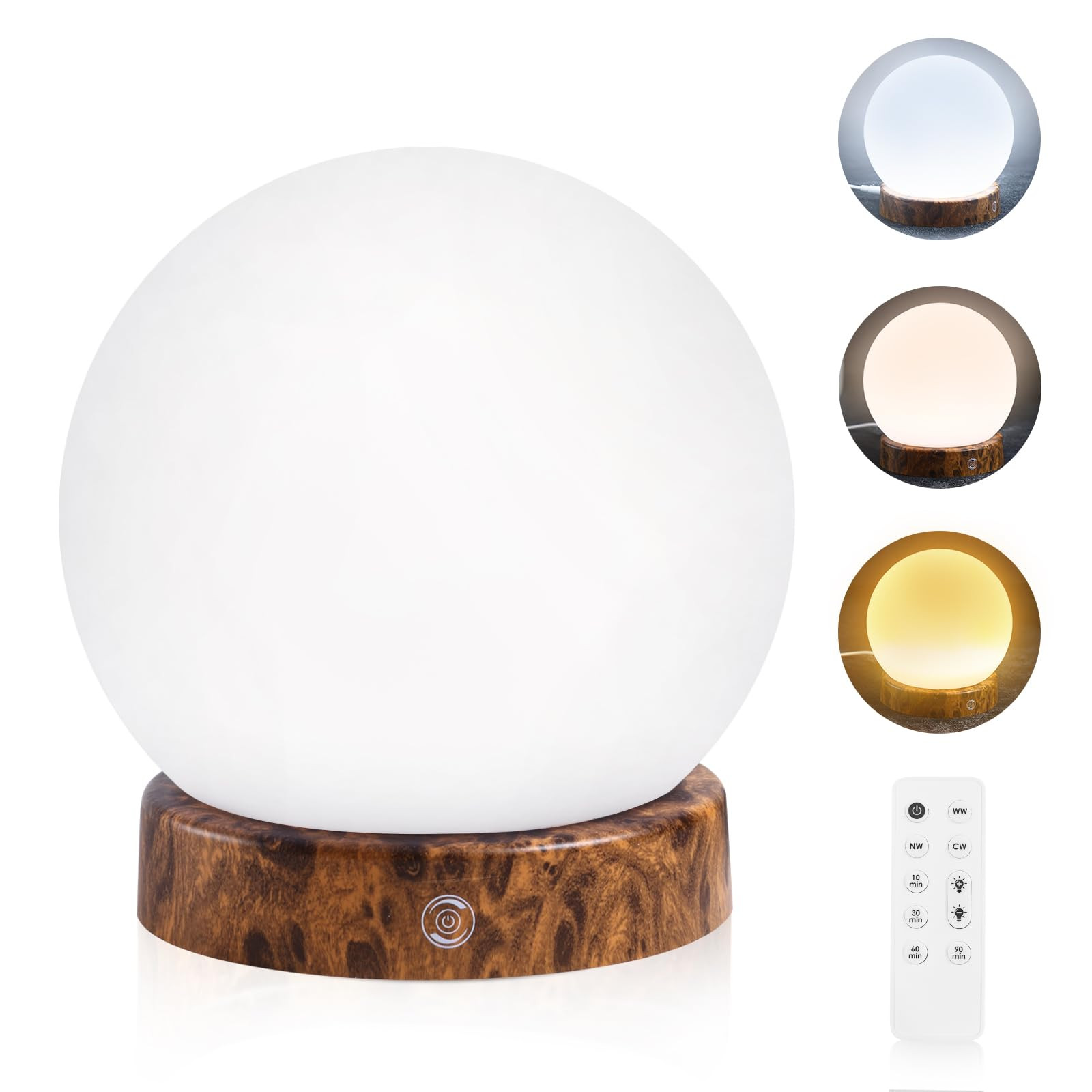 Light Therapy Lamp, UV-Free 10000 Lux 360° Bright LED Daylight lamp with 3 Color & 4 Brightness Level & Countdown Timer, Moon Lamp with Remote Control for Home/Office | Amazon (US)