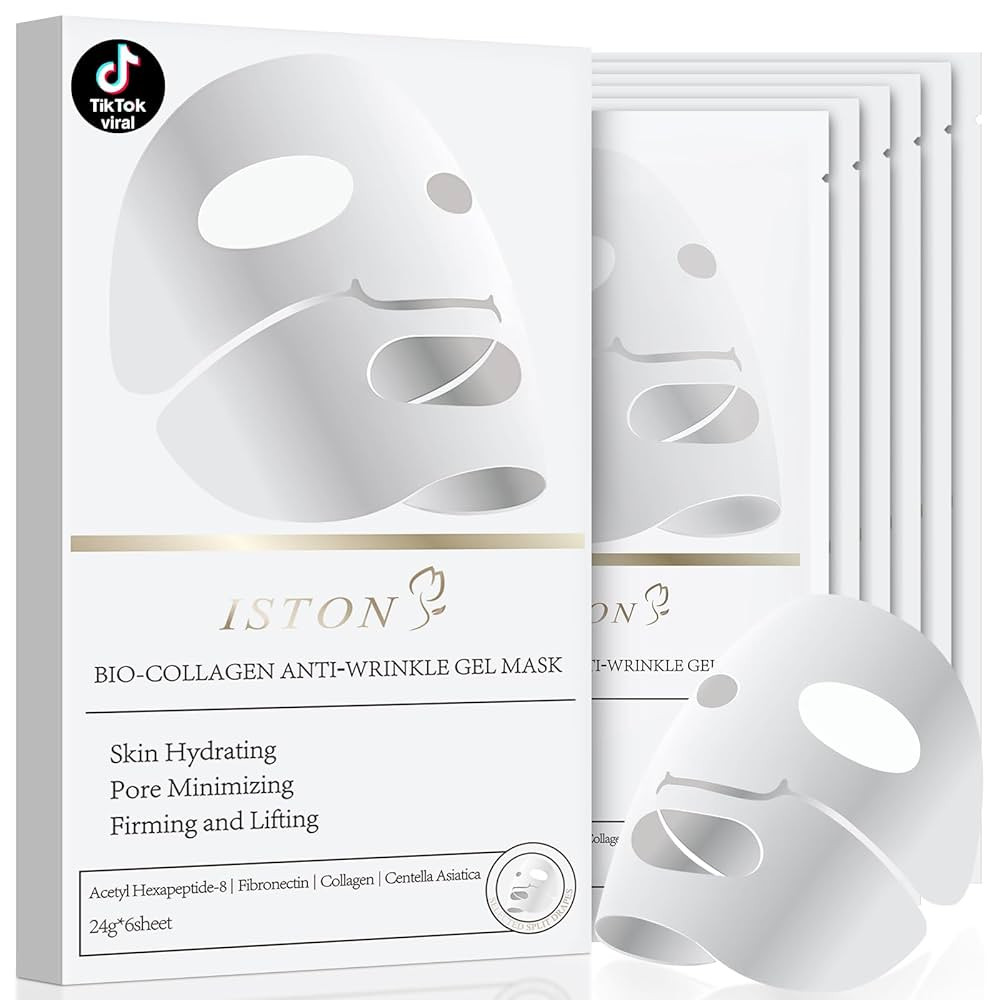 ISTON 6 Pack Bio-Collagen Real Deep Anti Wrinkle Lifting Mask,Overnight Hydrating Face Mask for A... | Amazon (US)