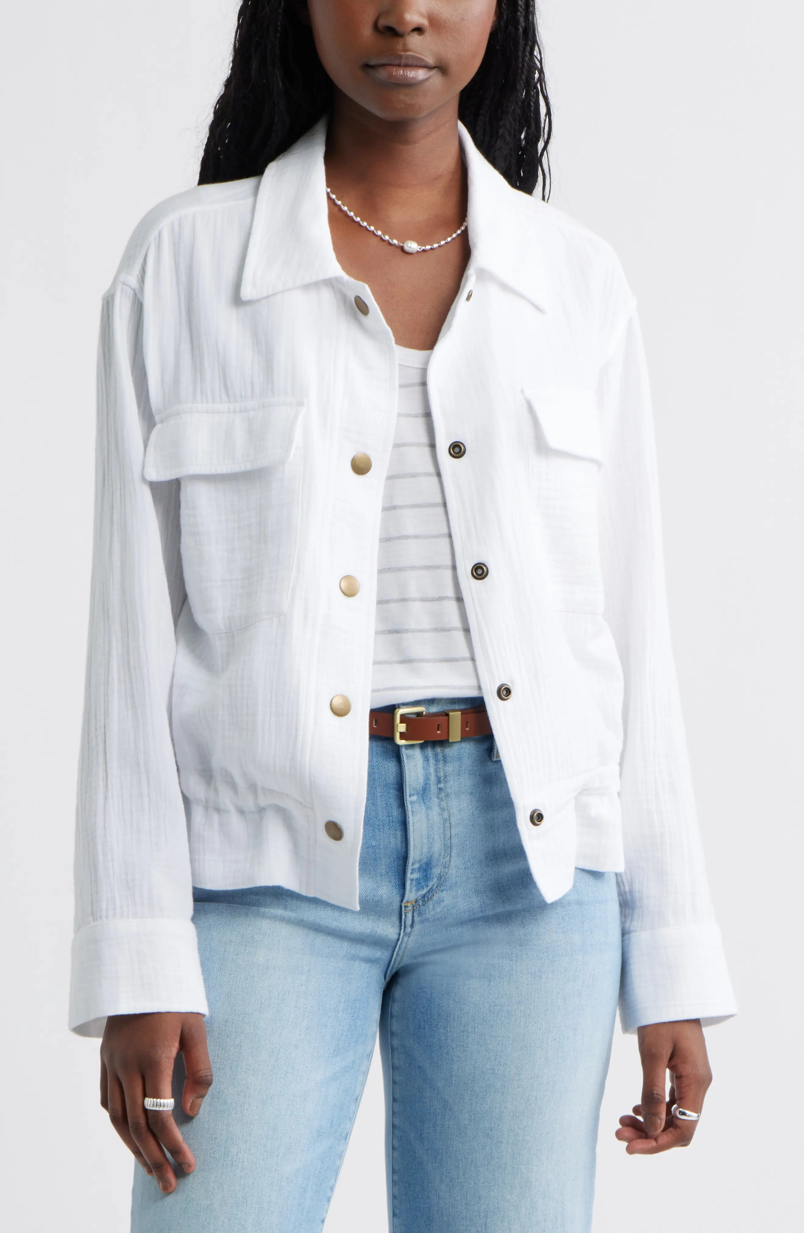 Cotton Gauze Utility Jacket (Women) | Nordstrom | Nordstrom