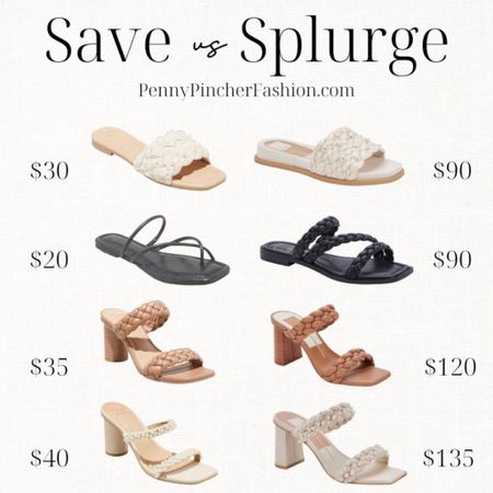 Save or splurge summer sandals edition! More on the blog www.pennypincherfashion.com

#LTKFind #LTKunder50 #LTKSeasonal