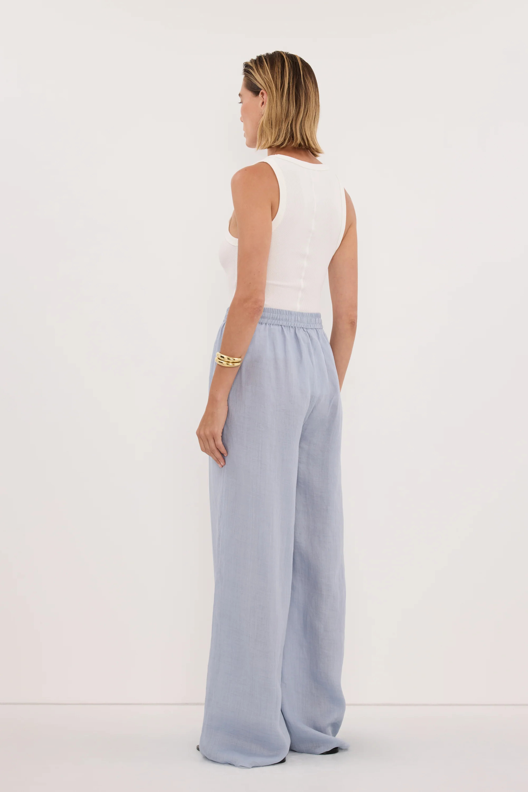 GINNY DUSTY BLUE RAMIE PANT | DISSH