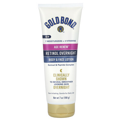 Gold Bond, Age Renew, Retinol Overnight Body & Face Lotion, 7 oz (198 g) | iHerb