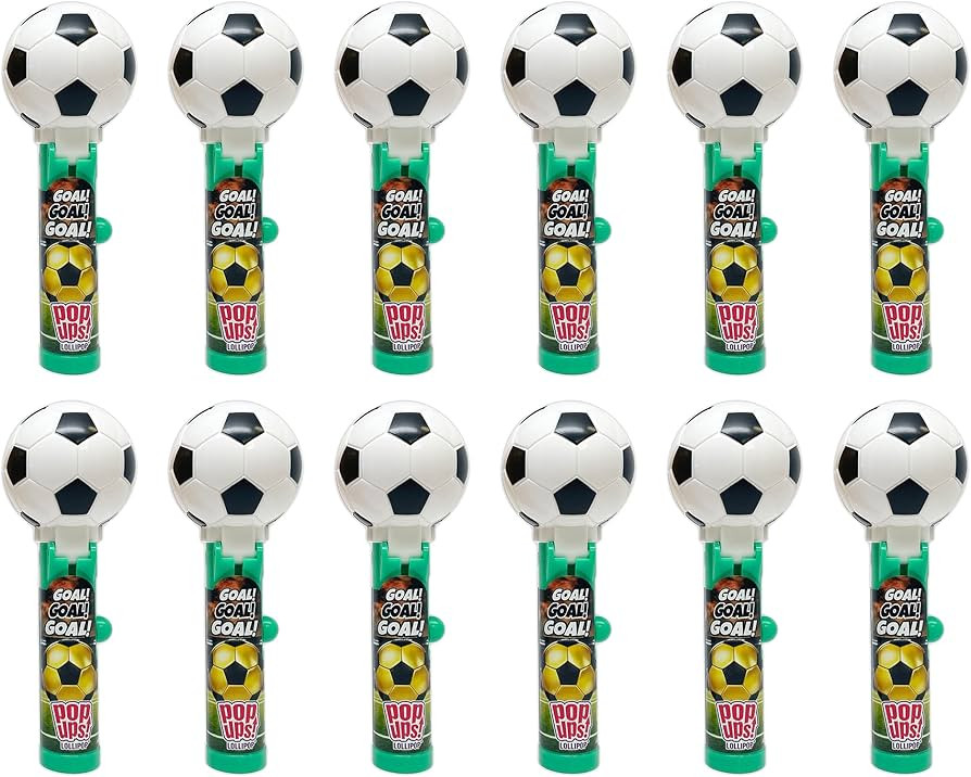 Pop Ups! Soccer Ball Lollipop Holder - 12 Lollipops with Cases - Individually Wrapped Candy Party... | Amazon (US)