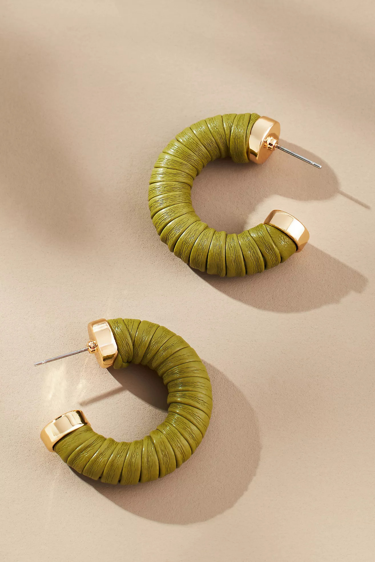 Faux-Leather Wrapped Hoop Earrings | Anthropologie (US)