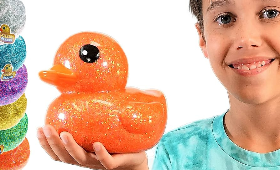 JA-RU Giant Glitter Rubber Ducks (1 Duck Assorted) 7" Large Rubber Duck. Kid Bath Toys. Stress Re... | Amazon (US)