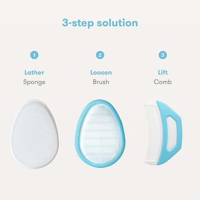 Frida Baby The 3-Step Cradle Cap System, DermaFrida The FlakeFixer, Sponge, Brush, Comb and Stora... | Amazon (US)