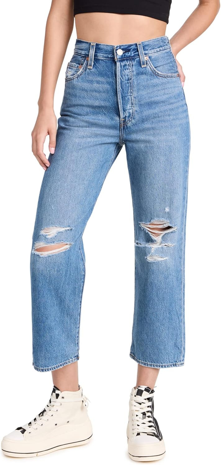 Levi's Women's Premium Ribcage Straight Ankle Jeans | Amazon (US)