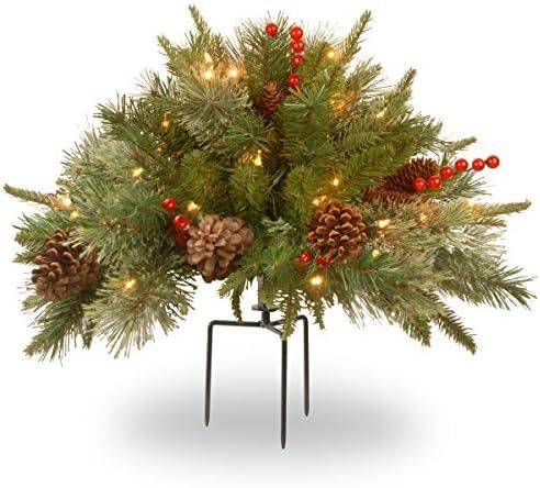 National Tree Company Company Pre-lit Artificial Christmas Tree Feel Real Urn Filler | Flocked wi... | Amazon (US)
