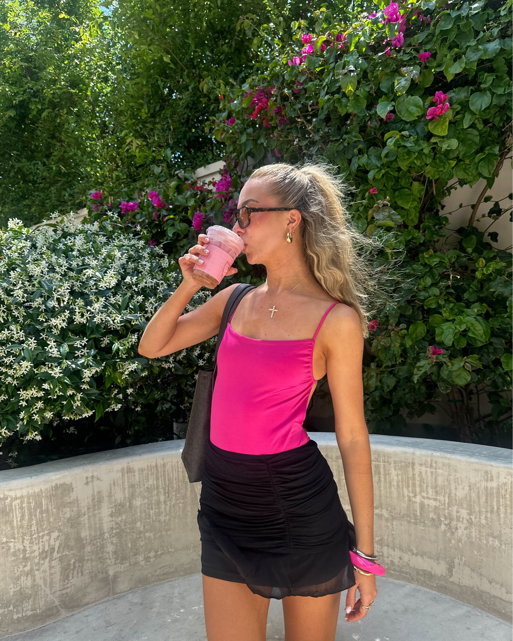 Full fit from PacSun 🌸🩷 hot pink top is a swimsuit & bracelets are from Amazon 🫶🏻 #pacsun #spring 

#LTKFestival #LTKFindsUnder50 #LTKTravel