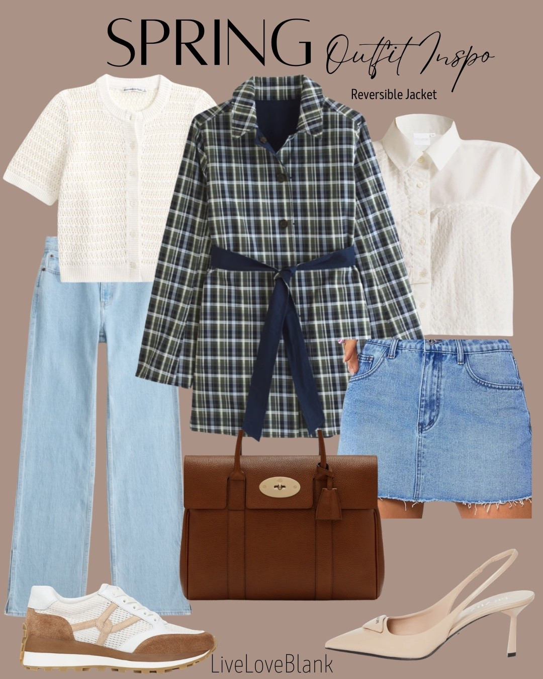 Spring outfit inspo
Reversible trench coat 
Cute statement tops 
Jeans and Jean skirt
Veronica Beard sneakers
Prada heels

#LTKOver40 #LTKSeasonal #LTKU