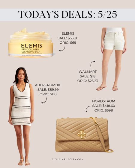 Today’s deals include Elemis cleansing balm, Free Assembly shorts, an Abercrombie dress, and a Tory Burch purse. 

Deals of the day, ootd, Resort wear, look for less, fashion over 40, designer purse 

#LTKstyletip #LTKfindsunder100 #LTKsalealert