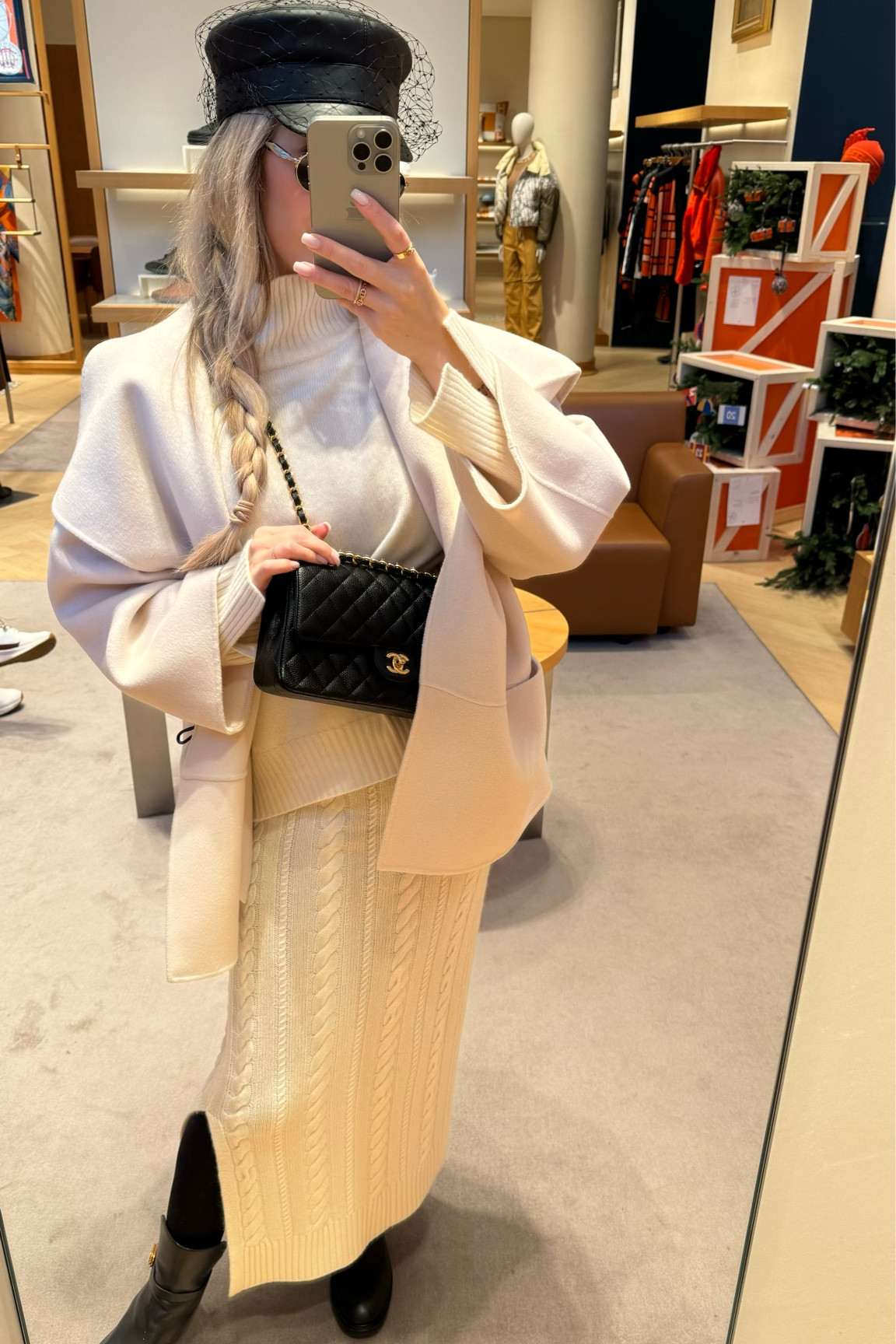 Urban cool chic yet staying warm in this ivory white set 🍦use my code BGS25 for 25% off✨Obsessed with my new oval sunglasses - the new IT sunnies! Similar to Celine ones but with a less distinctive side framing🙏 #chicstyle 

#LTKSeasonal #LTKstyletip