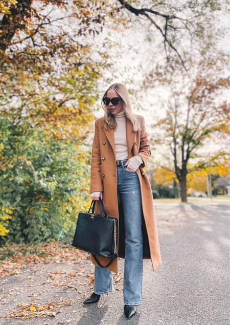 Fall outfit, camel coat, bootcut jeans, classic fall style, Thanksgiving outfit, Chanel tote

#LTKstyletip #LTKSeasonal #LTKHoliday