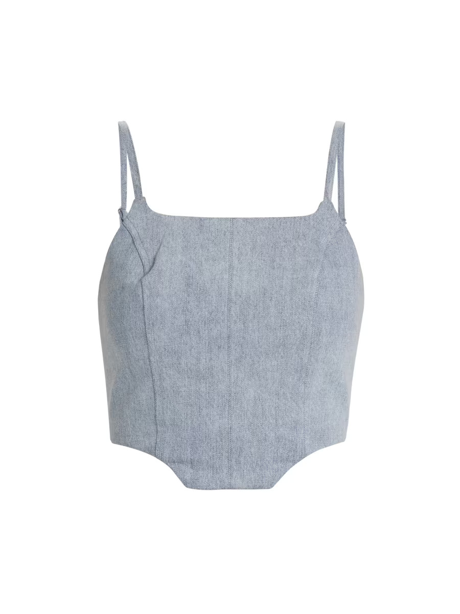 Bea Denim Crop Top | Saks Fifth Avenue