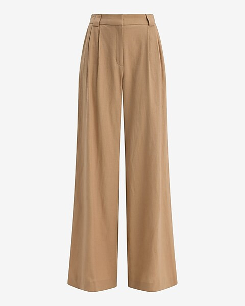Summer-blend Linen High Waisted Relaxed Trouser | Express