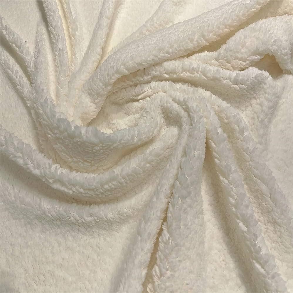 DAVID TEXTILES Solid White Sherpa Plush Fleece Fabric by The Yard Multi, 60 Inches | Amazon (US)