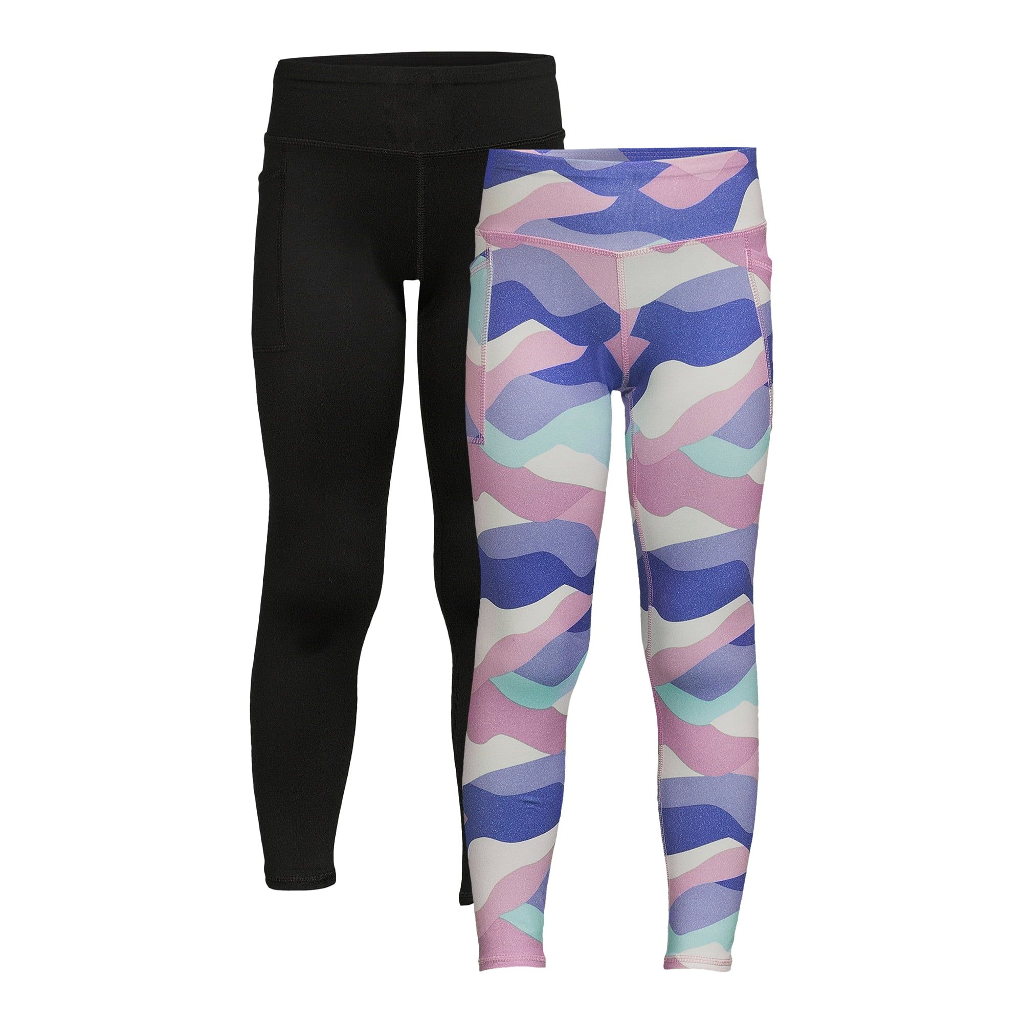 Athletic Works Girls’ Leggings, 2-Pack, Sizes 4-18 & Plus | Walmart (US)