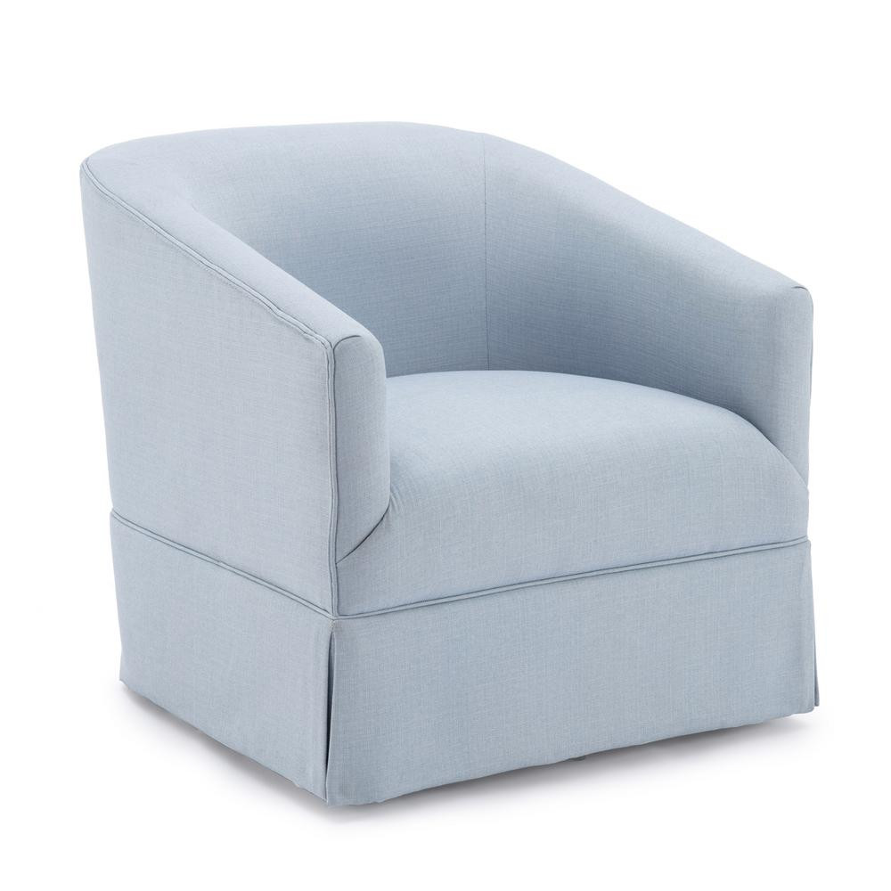 Elm Sky Blue Skirted Swivel Chair | The Home Depot