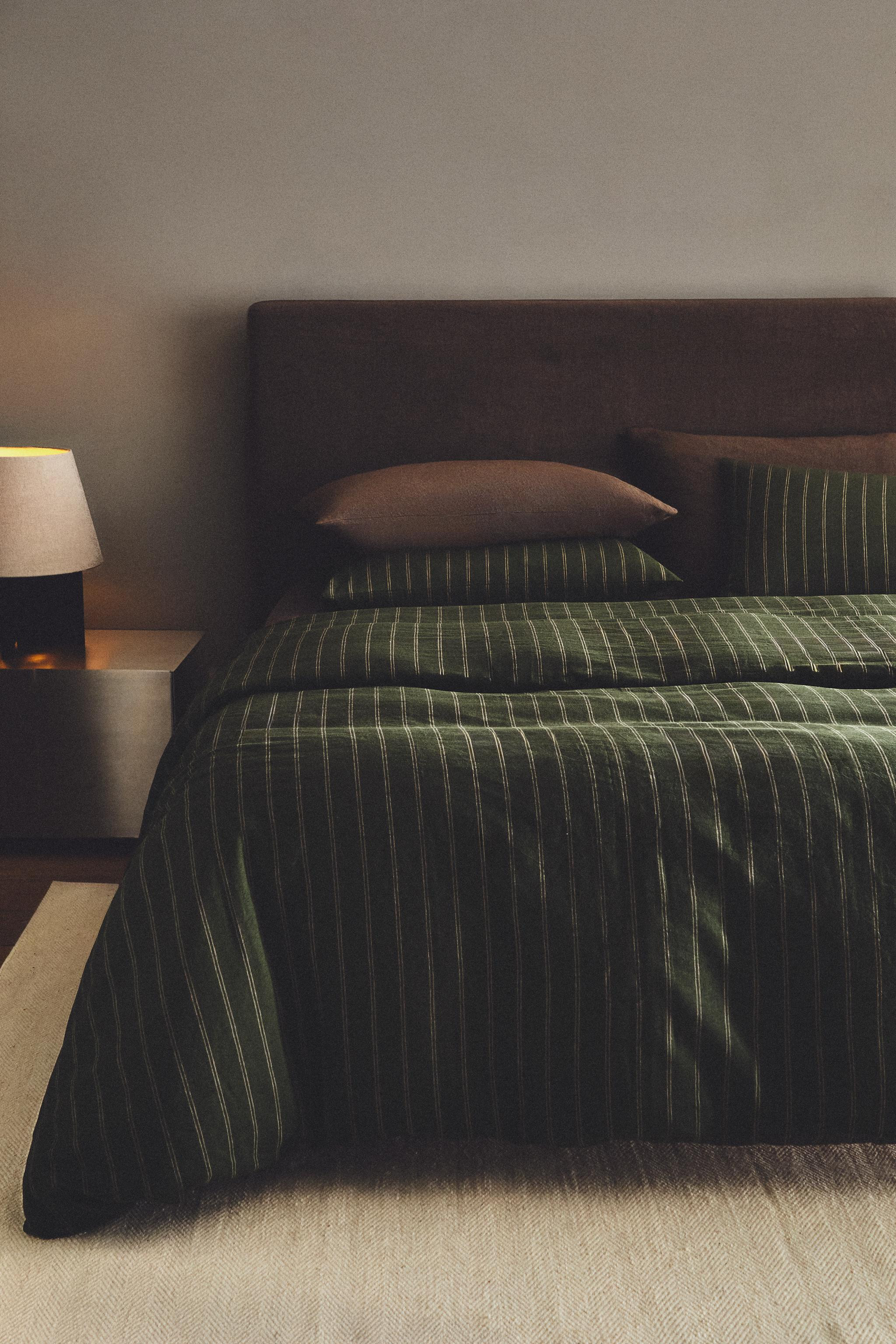 COPRIPIUMINO IN COTONE E LINO A RIGHE NATALE | Zara IT