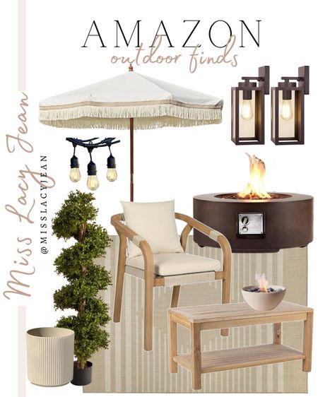 Amazon outdoor finds include outdoor accent table, outdoor chair, topiary, planter, outdoor rug, fire pit, tabletop fire pit, string lights, umbrella, and outdoor lighting.

Home decor, patio decor, outdoor entertainment, outdoor furniture 

#LTKhome #LTKfindsunder100 #LTKstyletip