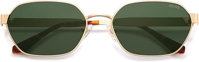 SOJOS Trendy Polarized Hexagon Sunglasses for Women Men, UV400 Retro Rectangle Shades SJ1238 | Amazon (US)