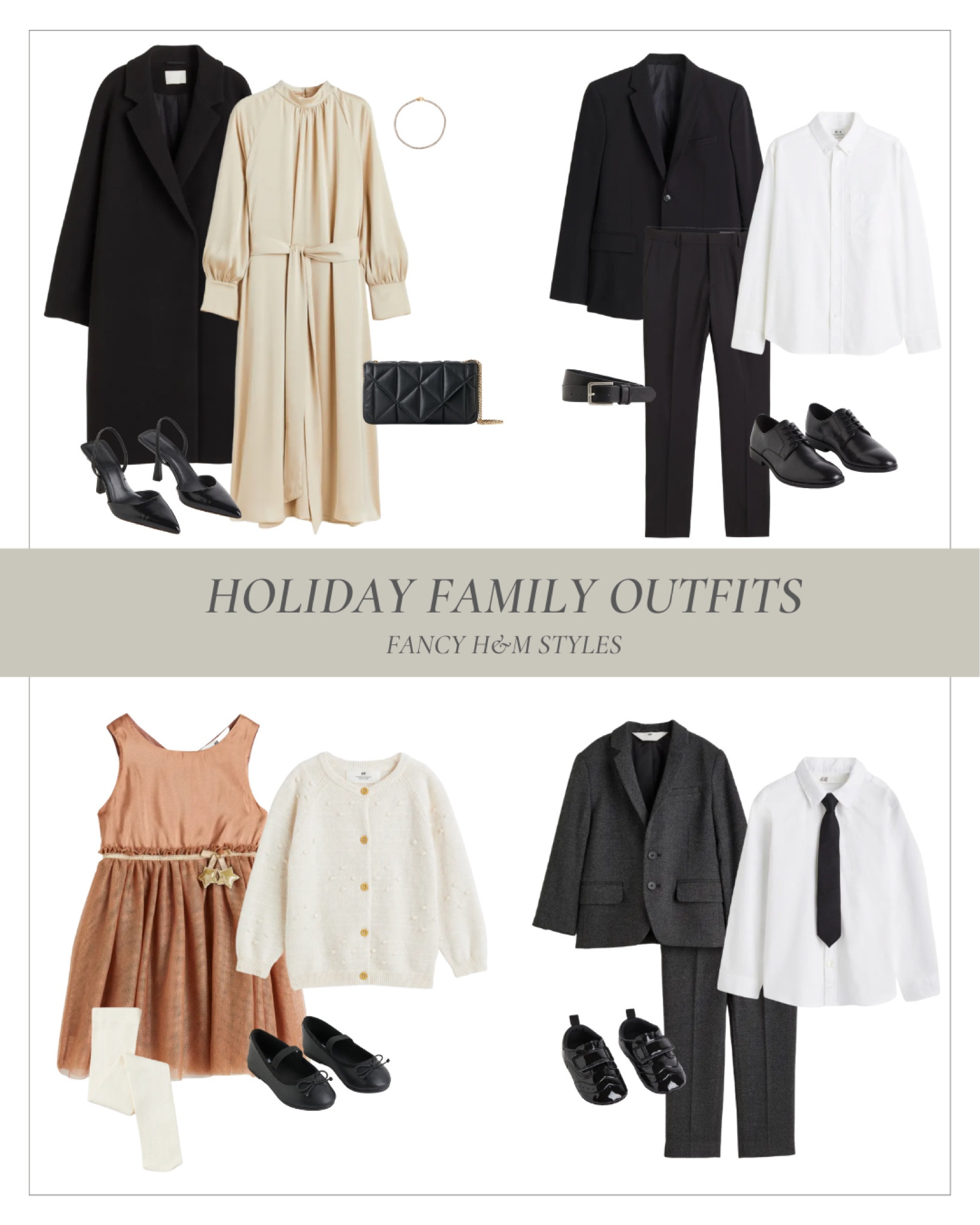 Fancy holiday family outfit inspiration from H&M! All of these items are affordable and ship quickly. 

#holidayoutfit #familyoutfits #holidaydress #christmasdress #hm

#LTKSeasonal #LTKHoliday #LTKfamily