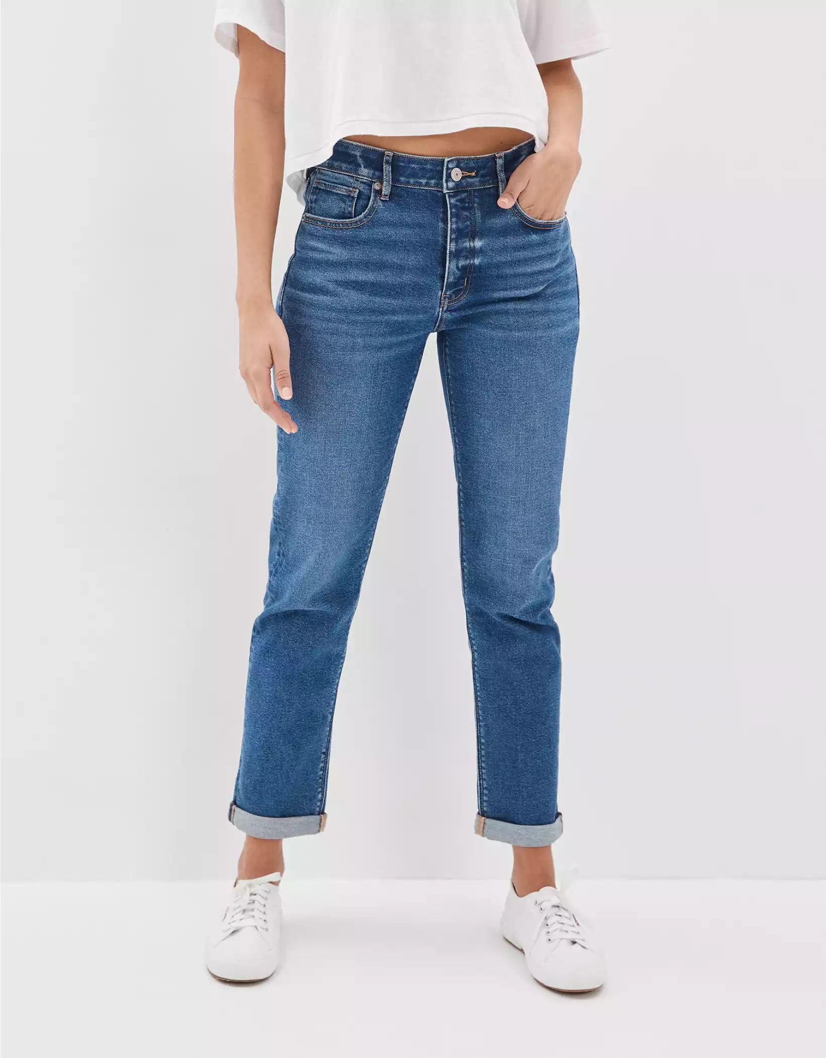 AE Stretch Low-Rise Tomgirl Jean | American Eagle Outfitters (US & CA)