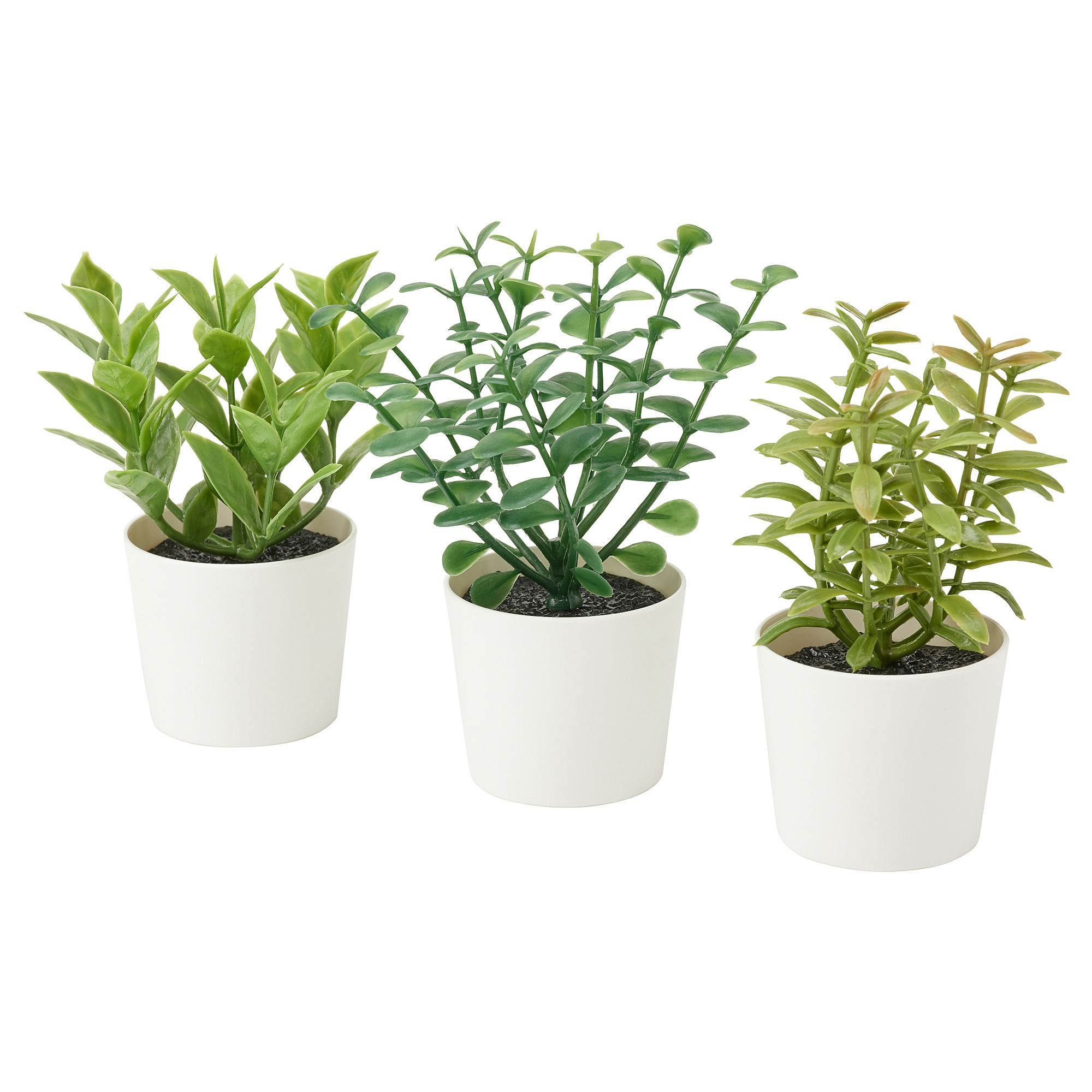 FEJKA Topfpflanze, künstl/+Topf 3er-Set, drinnen/draußen Kräuter, 5 cm - IKEA Deutschland | IKEA (DE)