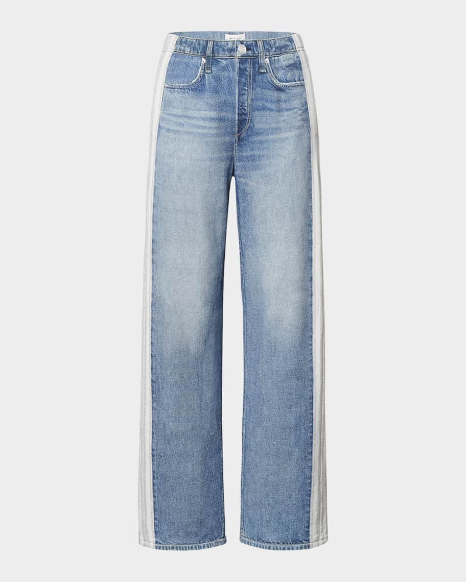 Miramar Terry Wide-Leg Track Jeans | Neiman Marcus