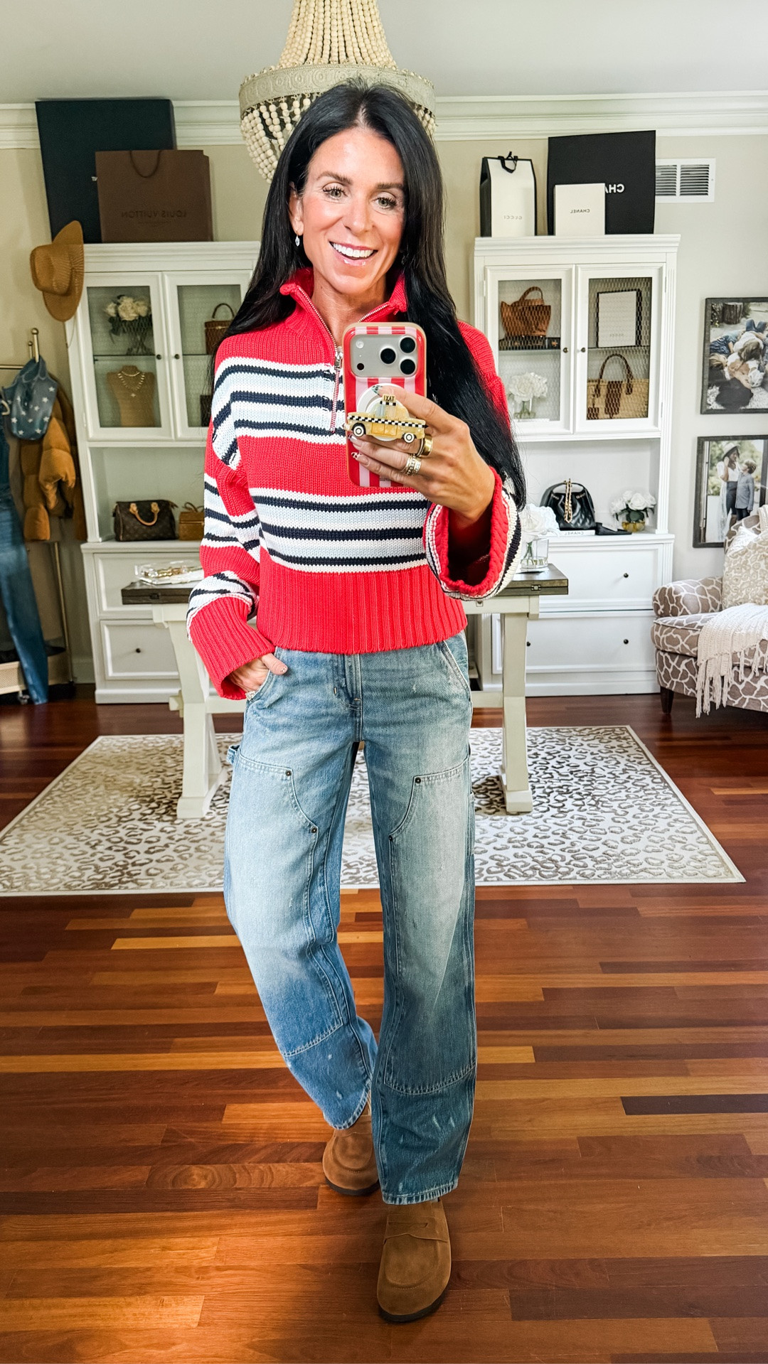Love these jeans and sweater from @jcrew wearing a 24 denim and medium sweater 
Clogs from @Target are on sale today!

#LTKootd #LTKSeasonal #LTKSaleAlert