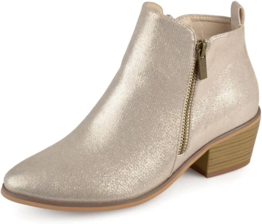 Journee Collection Womens Rebel Bootie with Raised Vamps and Side Zipper Detail | Amazon (US)