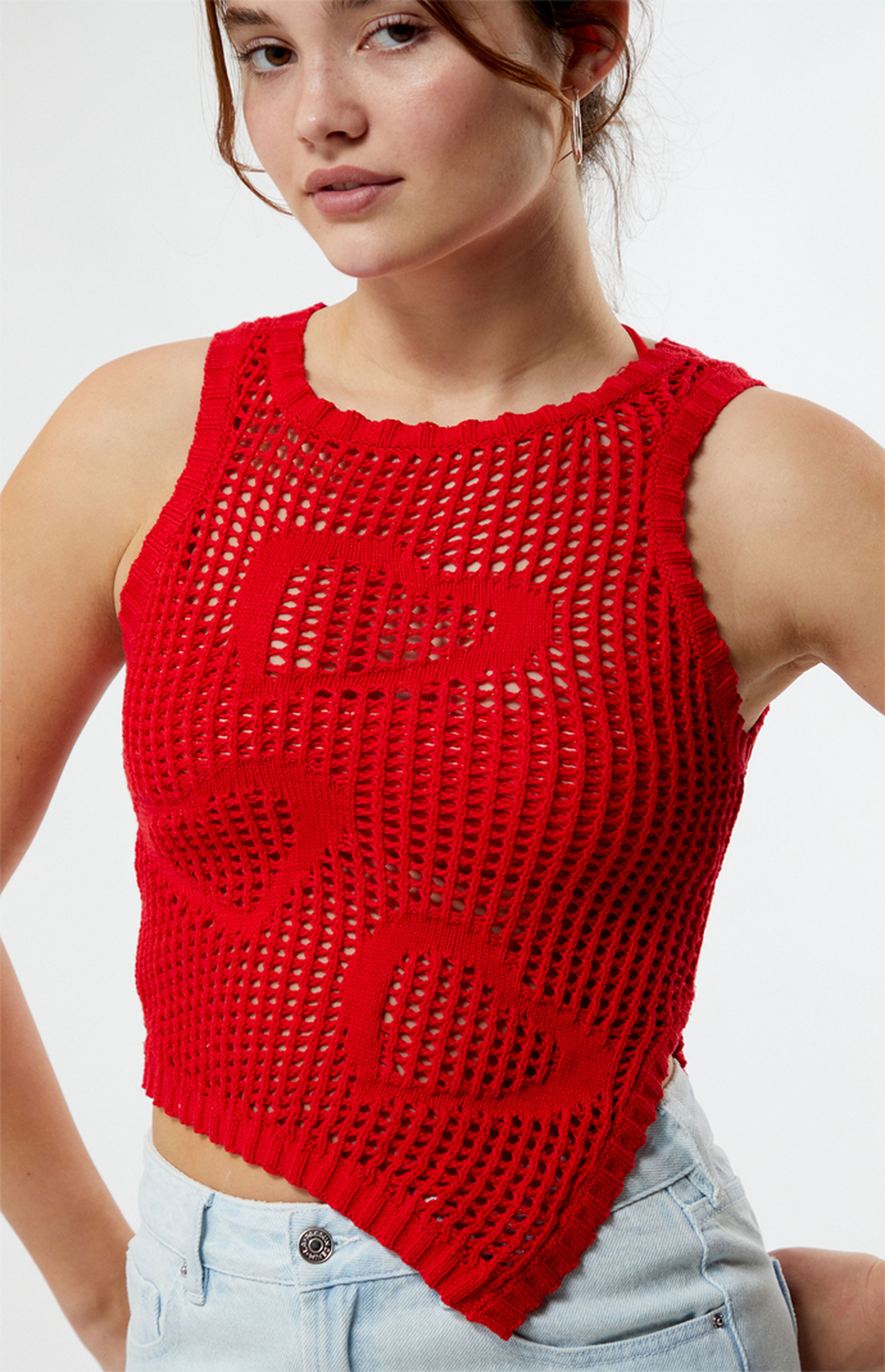 LA Hearts Crochet Side Slit Tank Top | PacSun