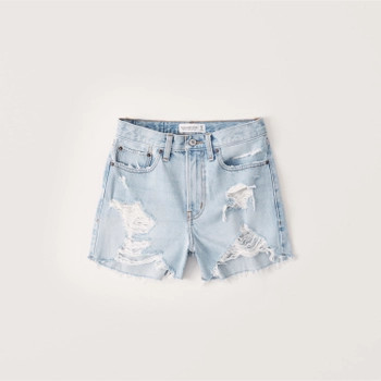 Curve Love Mid Rise Boyfriend Shorts | Abercrombie & Fitch (US)