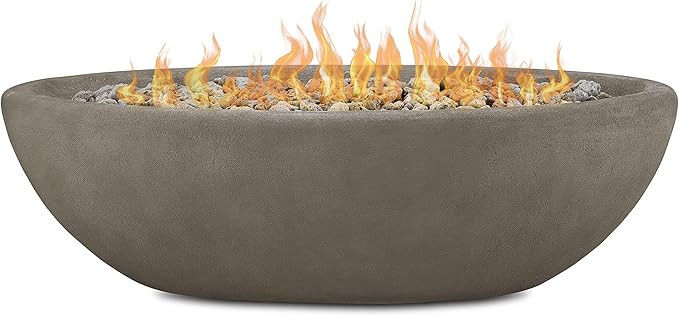 Real Flame Riverside 58" Oval Propane Fire Pit Bowl, Push-Button Ignition, Includes 28" Stainless... | Amazon (US)