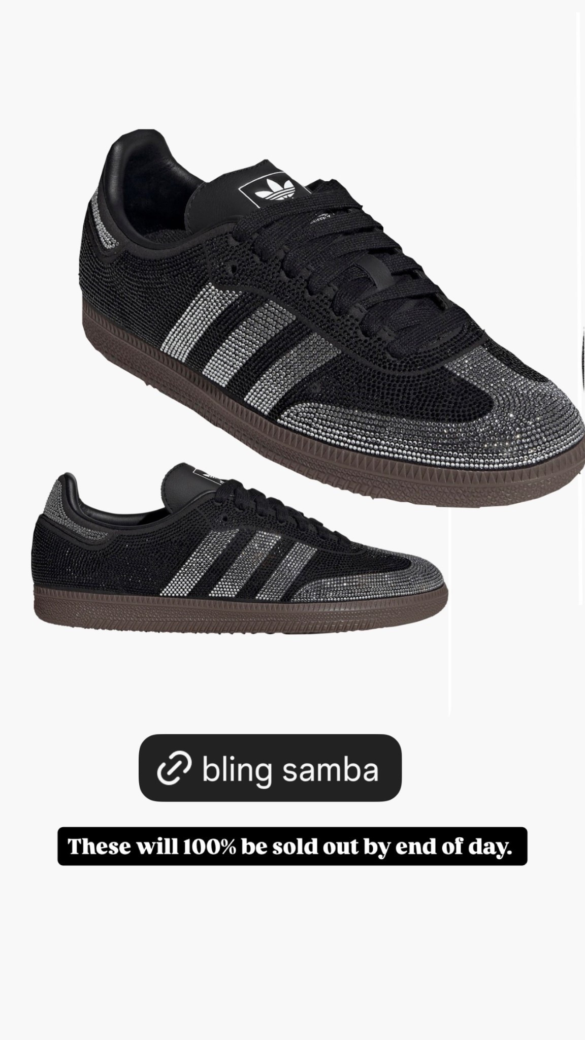 Rhinestone bling black and silver adidas samba 
These will 100% be sold out by end of day.

#LTKHoliday #LTKActive #LTKfitnessgoals