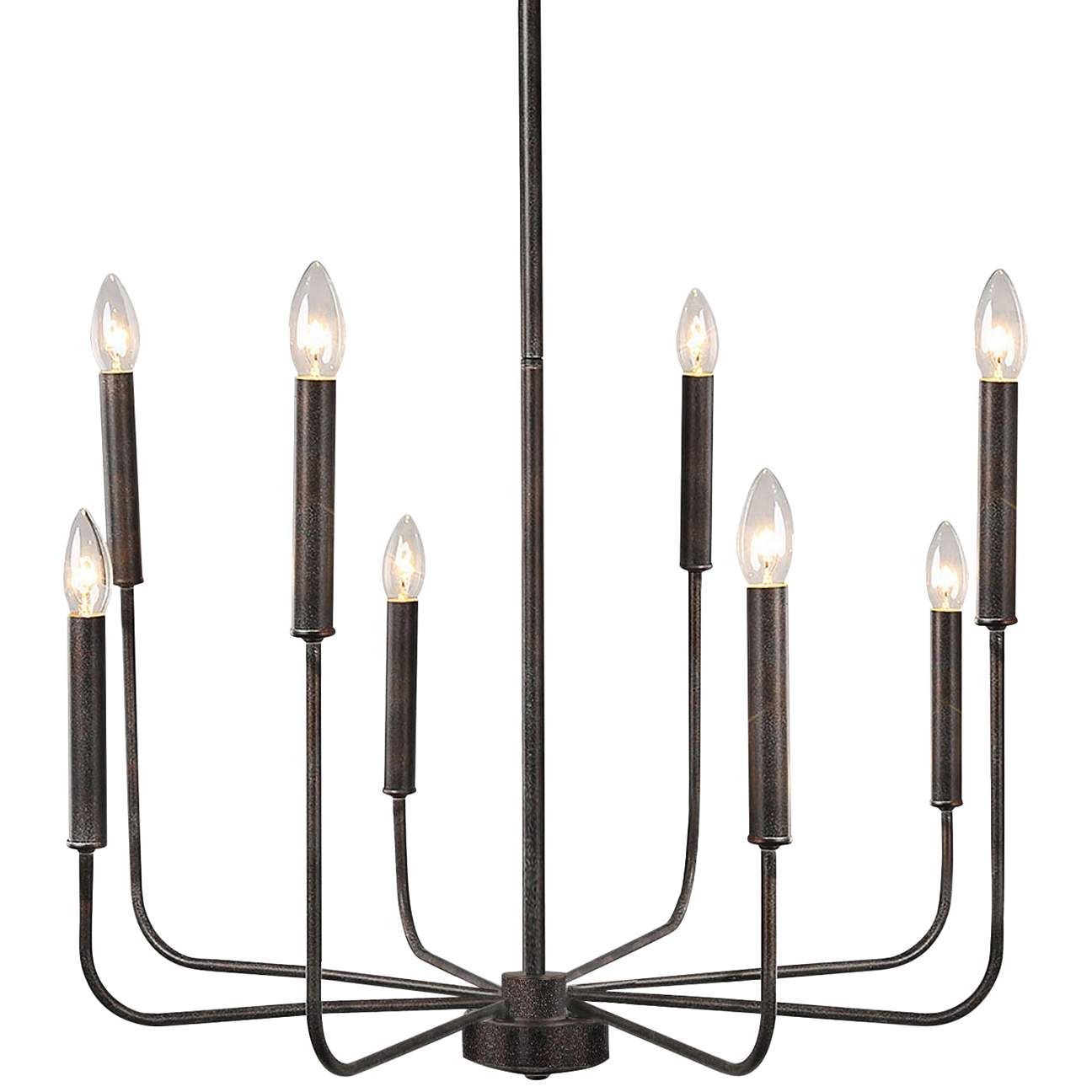 Arlin 26" Wide Bronze 8-Light Candle Chandelier | Lamps Plus