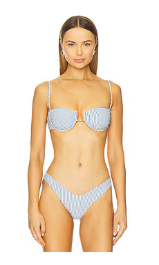 Montce Simonette Bikini Top in Blue Stripe from Revolve.com | Revolve Clothing (Global)