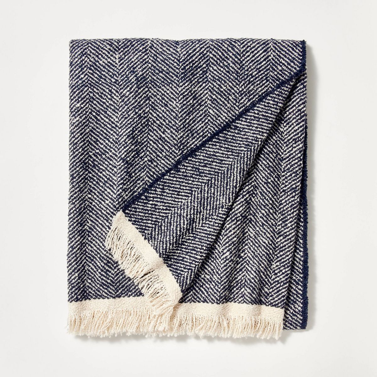 Herringbone Frayed Edges Throw Blanket - Threshold™ designed with Studio McGee | Target