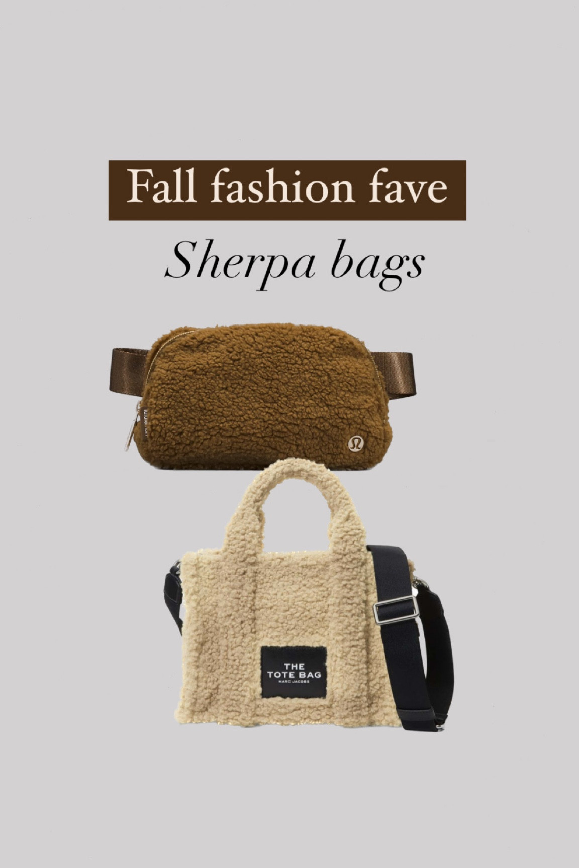 Sherpa bags
Fall fashion fave 


#LTKunder100 #LTKitbag #LTKstyletip