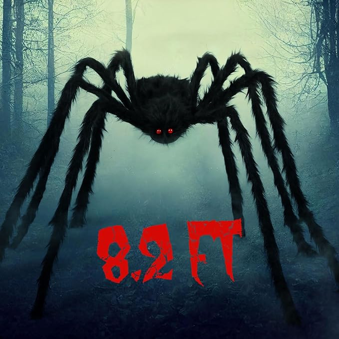 8.2 FT Halloween Giant Spider, Outdoor Halloween Decorations Large Spider - Scary Halloween Spide... | Amazon (US)